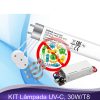 xxKit Lâmpada Germicida UV-C 30W, Tubular para desinfecção de ambientes